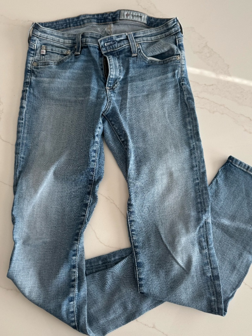 AG Adriano Goldschmied The Stilt Jeans 28R Light Wash Cigarette Skinny Made USA